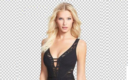 After: Portrait with perfect hair masking on white background