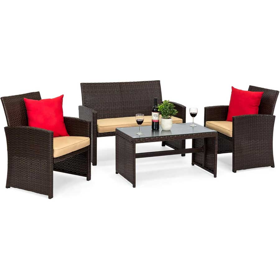 4-Piece Outdoor Wicker